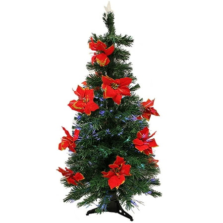 4 artificial christmas tree flocked 4 prelit fiber optic artificial christmas tree with red poinsettias multi 4 artificial christmas tree flocked 4 prelit fiber optic artificial christmas tree with red poinsettias multi